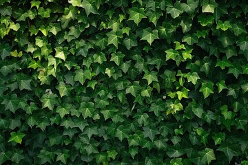 Fototapeta premium Lush greenery of ivy leaves perfect as background for various applications dense foliage with rich texture and intricate pattern creates wall of vibrant green