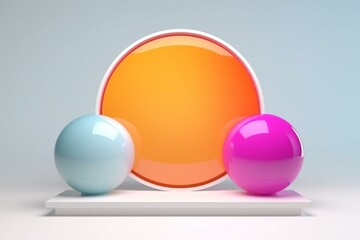 bright round stand display. isolated. 3D art. Generative AI