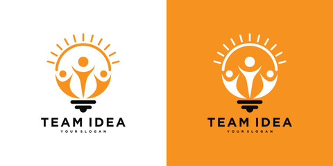 Modern logo design creative ideas teamwork. Premium Vector - obrazy, fototapety, plakaty