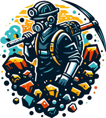 Miner Illustration Artificial Intelligence Generation