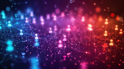 Obraz premium Trendy Social Media Interface: Virtual Collaboration