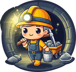 Miner Illustration Artificial Intelligence Generation