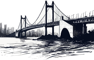 Bridge illustration artificial intelligence generation