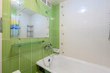 interior apartment room bathroom, sink, decorative elements, toilet. WC, sanitary unit, wash room