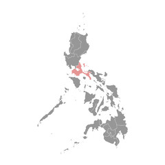 Calabarzon Region map, administrative division of Philippines. Vector illustration.
