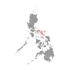 Bicol Region map, administrative division of Philippines. Vector illustration.