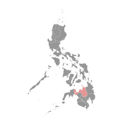 Northern Mindanao Region map, administrative division of Philippines. Vector illustration.