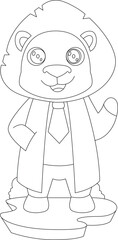 Lion Doctor Doctor's coat Animal Vector Graphic Art Illustration