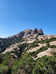 Fototapeta na wymiar Landscape Montserrat with blue sky