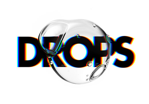 White Water Drop Blob Text Effect Mockup With Generative AI