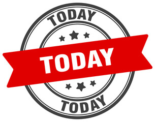 today stamp. today label on transparent background. round sign