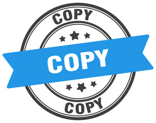 copy stamp. copy label on transparent background. round sign