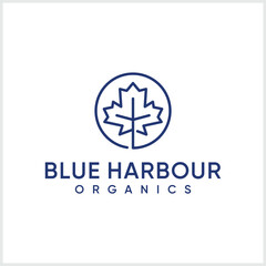 Fototapeta premium modern minimalist leaf concept logo can be used for a company or brand logo