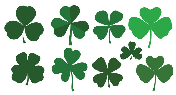 shamrock. Four leaf clover isolated shamrock st patricks day elements isolate white background