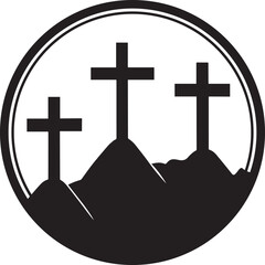 Three Christian Crosses Illustration