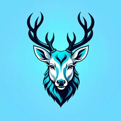 Naklejka premium vector Deer head logo style, Generated AI