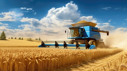 Fototapeta premium agriculture combine farm