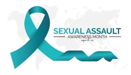 Foto op Plexiglas Sexual Assault Awareness Month observed every year in April. Holiday, poster, card and background vector illustration design. © Rabin