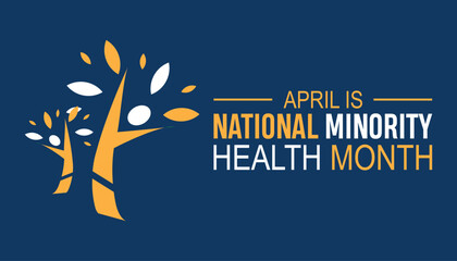 National Minority Health Month observed every year in April. Holiday, poster, card and background vector illustration design. - obrazy, fototapety, plakaty