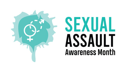 Sexual Assault Awareness Month observed every year in April. Holiday, poster, card and background vector illustration design. - obrazy, fototapety, plakaty