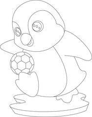 Penguin Soccer player Soccer Sports Animal Vector Graphic Art Illustration