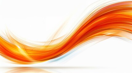 Obraz premium Abstract red and orange delicate soft waves flowing design background modern digital art concept