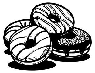 Stack of Assorted Donuts Illustration