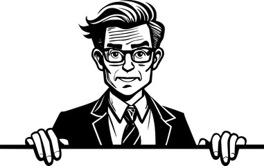 Business Man with Copy Space Illustration