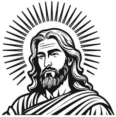 Jesus Christ Face Illustration