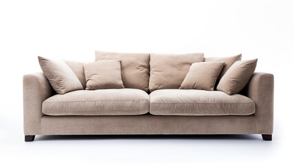 Fototapeta premium beige sofa isolated on white background