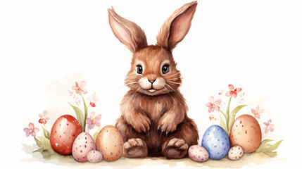 An illustration of a hand-drawn watercolor Easter.