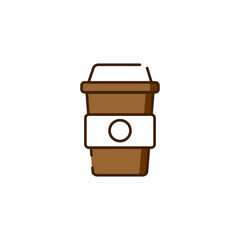 Disposable coffee cup icon logo, Vector illustration