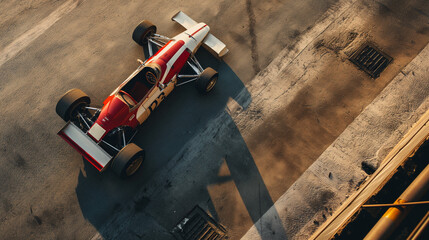 
Aerial View of a Racing Car on a Racing Track Captured by Generative AI