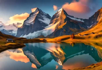 Foto op Plexiglas sunset in the mountains © aimenyounas