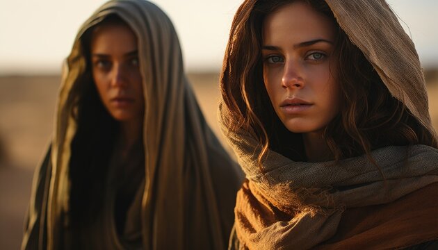 Two Women Ruth and Naomi Standing Together