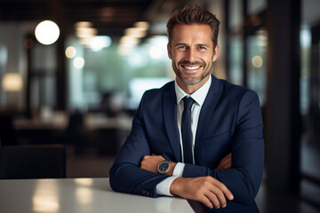 Fototapeta premium Beyond the Suit: The Human Side of a High-Achieving Entrepreneur, Generative AI
