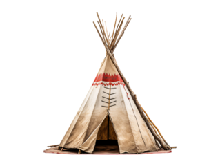 a teepee with sticks on top