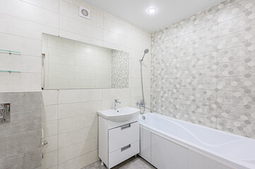 interior apartment room bathroom, sink, decorative elements, toilet. WC, sanitary unit, wash room
