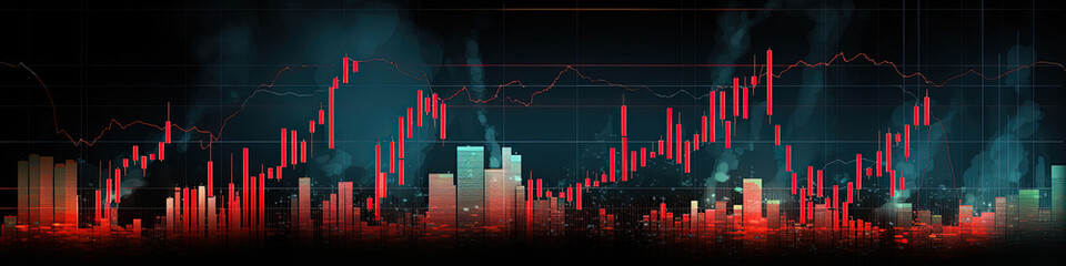 Lost and Profit Stock Market - Red Descending Lines