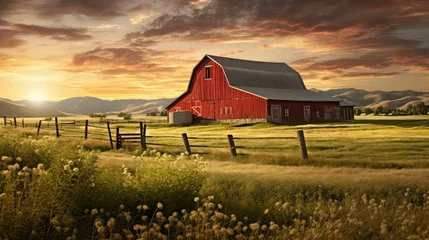 Fotobehang livestock hay barn a © PikePicture