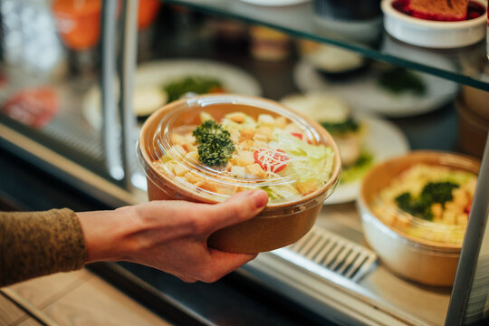 Takeaway salads portion ready for lunch