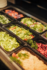 Bufet food station ready to serve