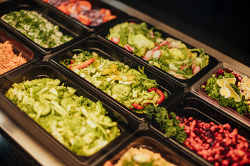 Bufet food station ready to serve
