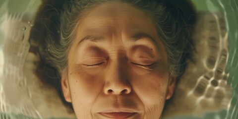 Serene Experience: Elderly Asian Woman Embraces Self-Care Through Relaxing Spa Treatment