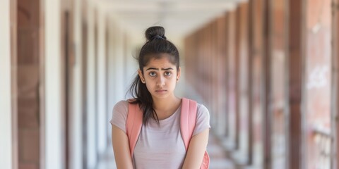 Emotional College Student From India Tearfully Seeks Solace In Corridor