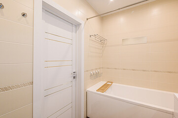interior apartment room bathroom, sink, decorative elements, toilet. WC, sanitary unit, wash room