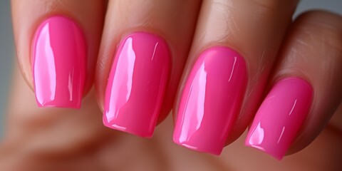 Manicure Process In Salon With Pink Shellac Uv Gel Top Coat