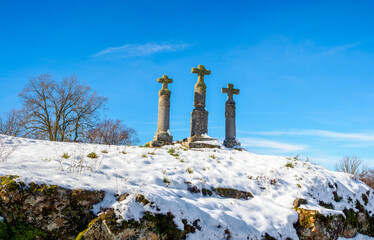 Stone Stations of the Cross. Romanillos de Medinaceli, Spain. - 734931713