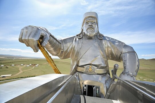 Statue of Mongolian leader and warrior Genghis Khan in Inner Mongolia