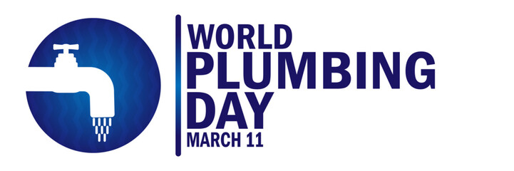 World Plumbing Day Vector illustration. March 11. Holiday concept. Template for background, banner, card, poster with text inscription